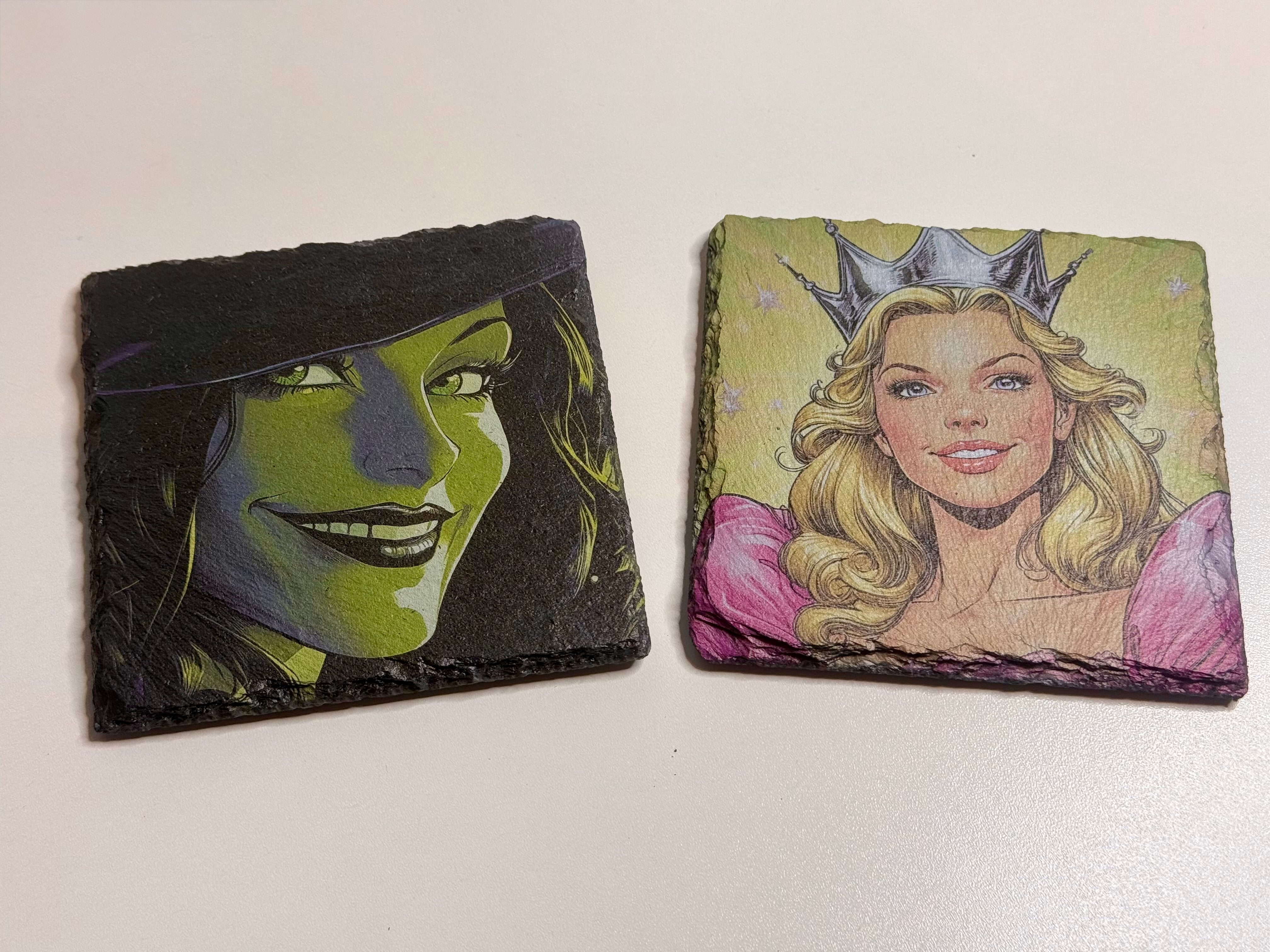 Wicked Witch And Glinda Slate Coasters