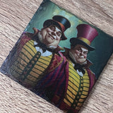 Alice in Wonderland Slate Coasters - Tweedle Dee & Tweedle Dum - GameOn.games