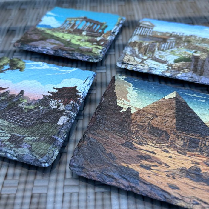 Ancient Ruins Slate Coaster - 18th Century Europe - GameOn.games