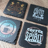 Coffee Time Slate Coasters - Coffee Is My Spirit Animal - GameOn.games