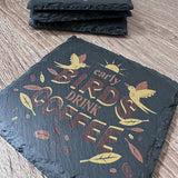 Coffee Time Slate Coasters - Early Birds Drink Coffee - GameOn.games