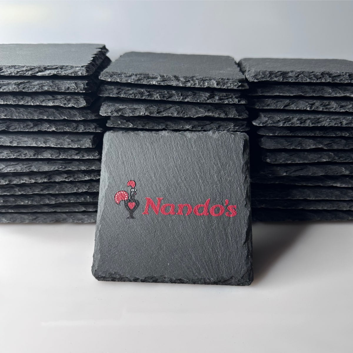 Custom Business Logo Slate Coasters - Bulk Order Options - GameOn.games