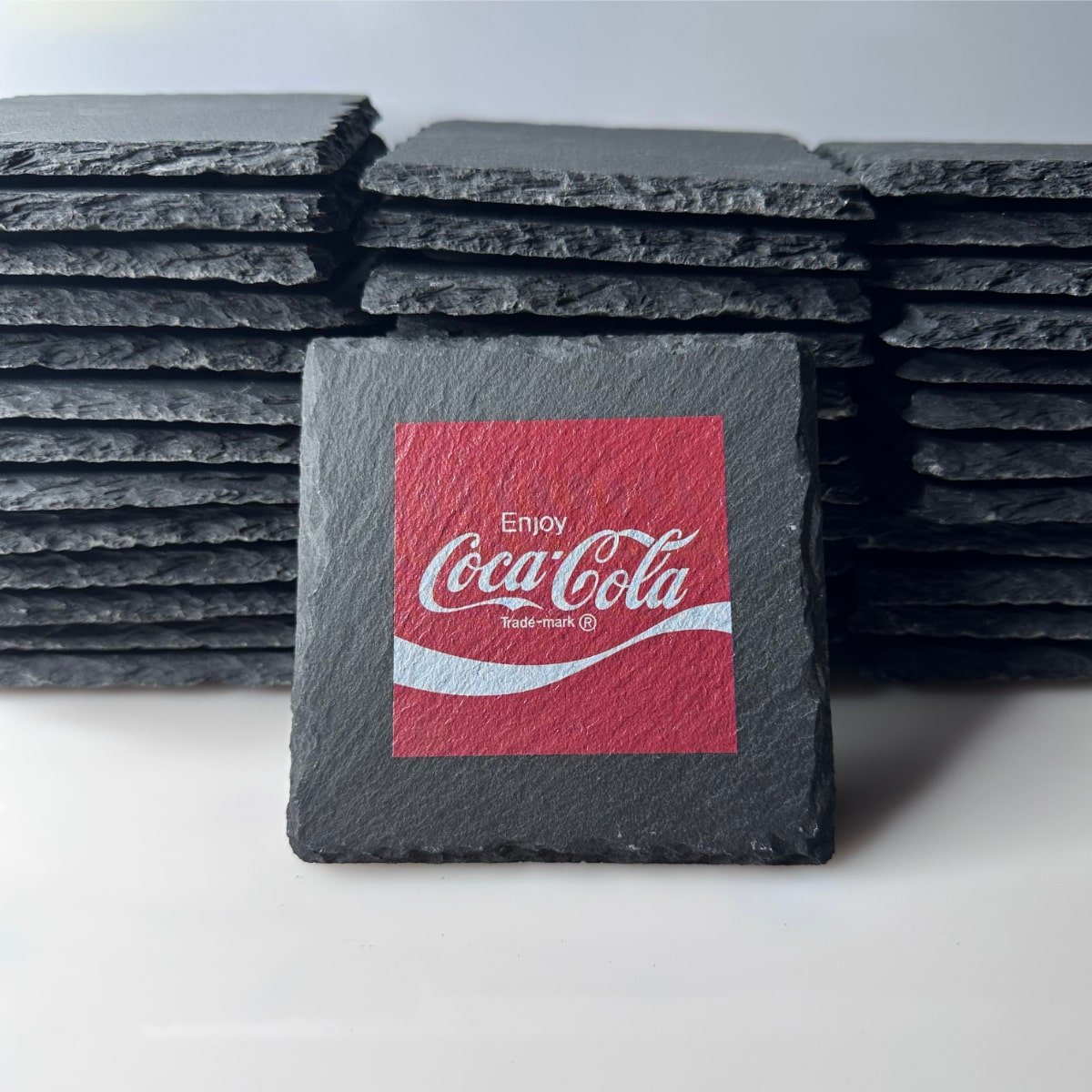 Custom Business Logo Slate Coasters - Bulk Order Options - GameOn.games