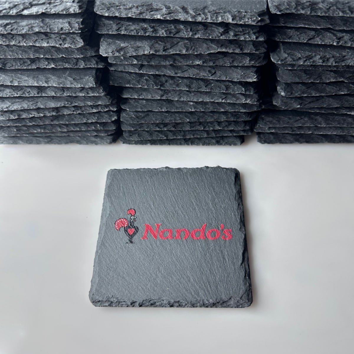 Custom Business Logo Slate Coasters - Bulk Order Options - GameOn.games