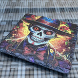 Day of the Dead Slate Coaster - Floral Skeleton - GameOn.games