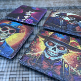 Day of the Dead Slate Coaster - Purple Skeleton - GameOn.games