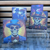 Day of the Dead Slate Coaster - Purple Skeleton - GameOn.games