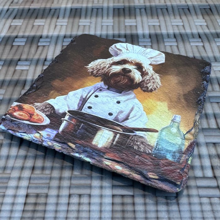 Dogs with Jobs Slate Coasters - Chef Dog - GameOn.games