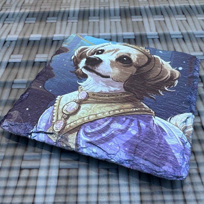 Dogs with Jobs Slate Coasters - Princess Dog - GameOn.games