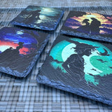 Fairytale Silhouette Slate Coasters - Beauty and the Beast - GameOn.games