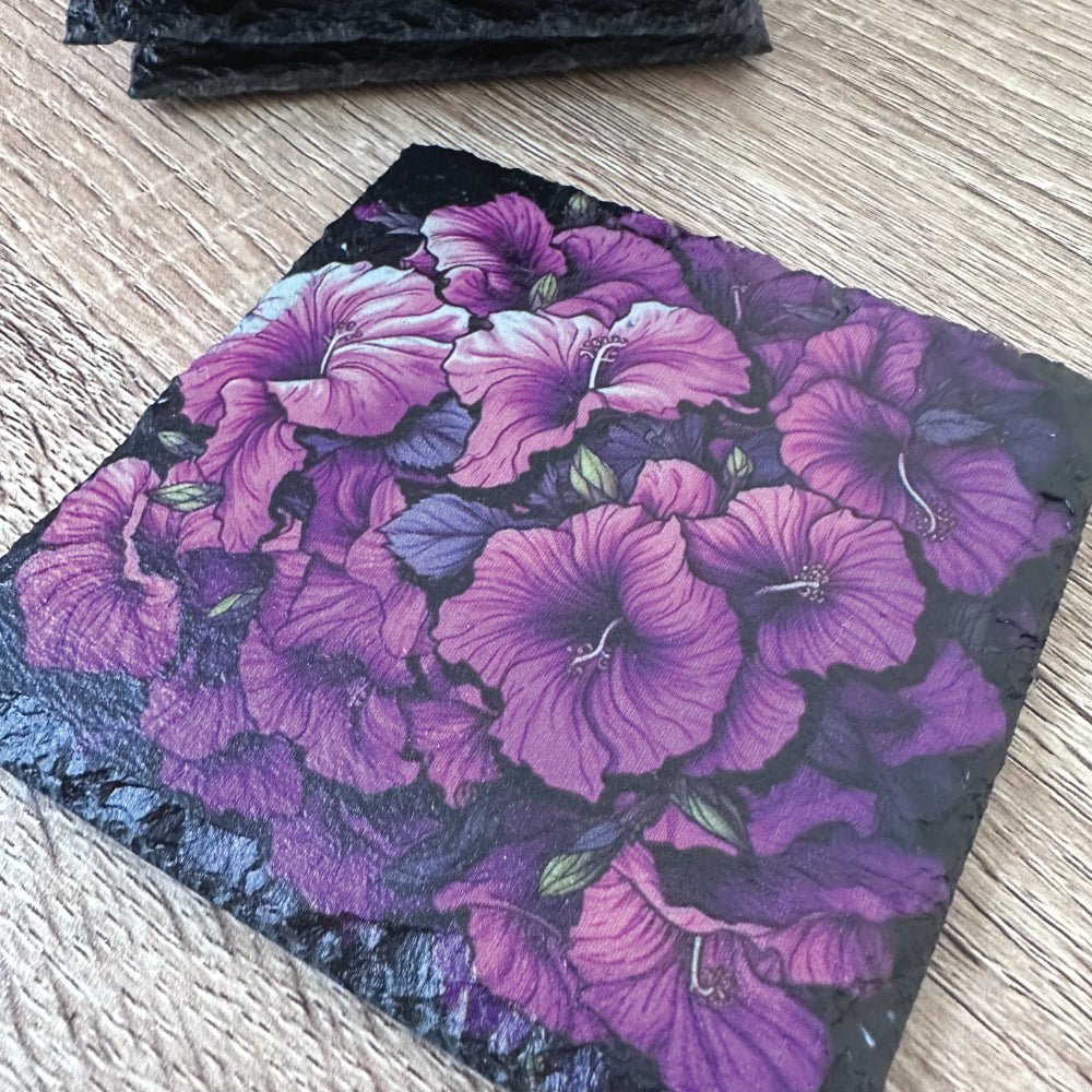 Flowers Slate Coasters - Petunia - GameOn.games