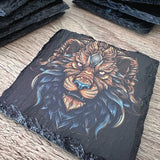 Gothic Tattoo Slate Coasters - Lion - GameOn.games