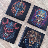 Gothic Tattoo Slate Coasters - Pin-Up Girl - GameOn.games