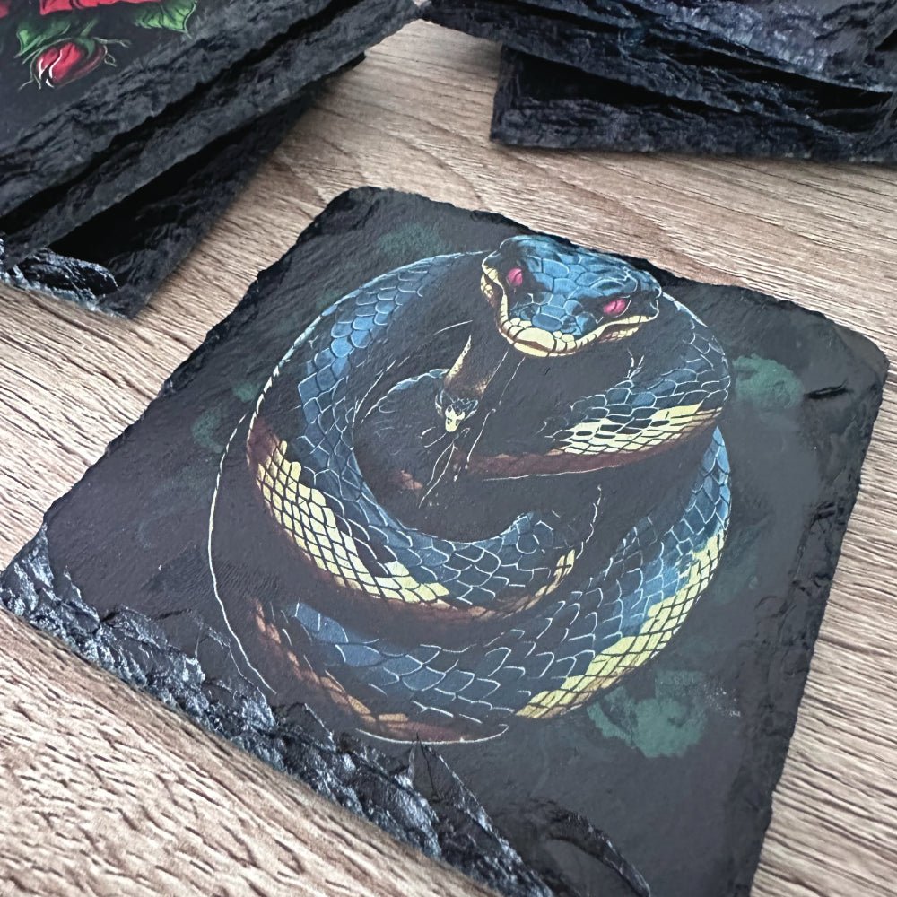 Gothic Tattoo Slate Coasters - Snake - GameOn.games