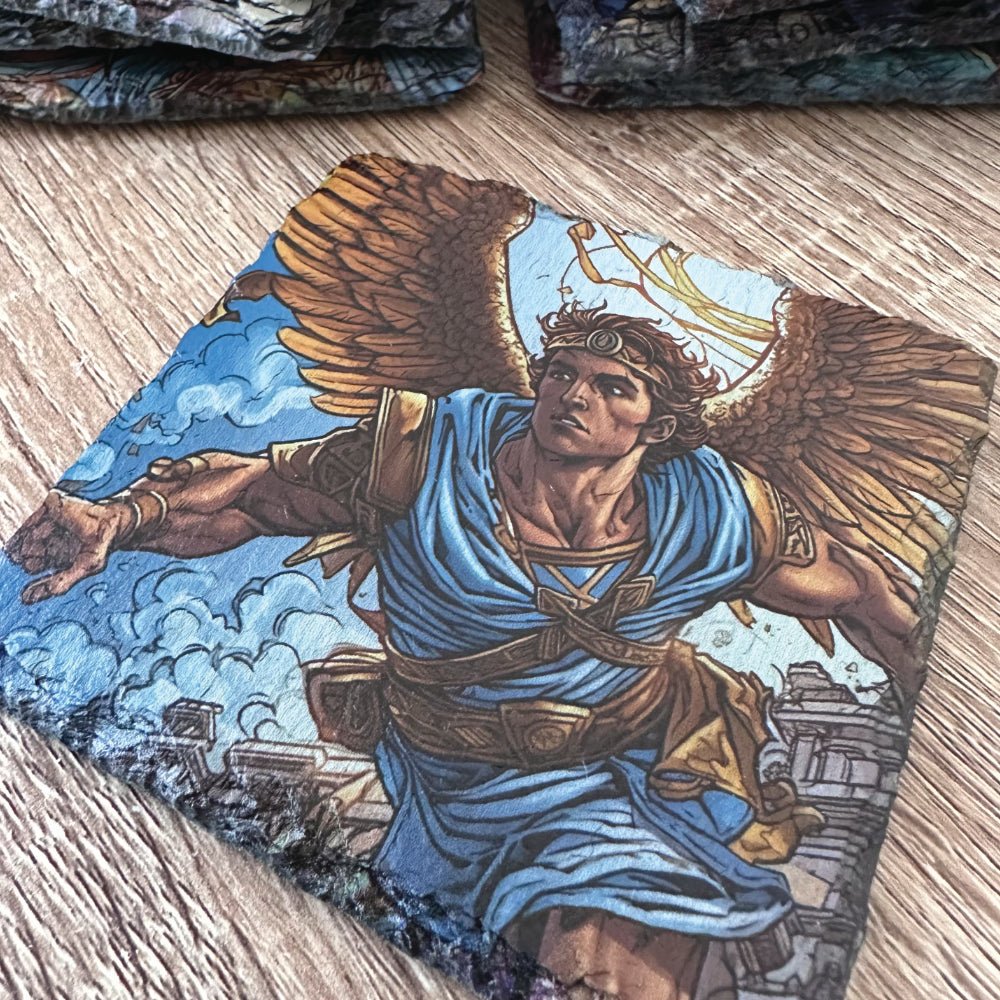 Greek Gods Slate Coasters - Hermes - GameOn.games