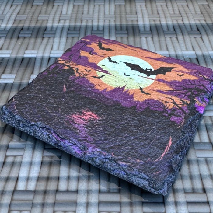 Halloween Slate Coasters - Bats - GameOn.games