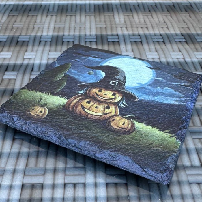 Halloween Slate Coasters - Pumpkin Family - GameOn.games