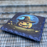 Halloween Slate Coasters - Witch Pumpkin - GameOn.games