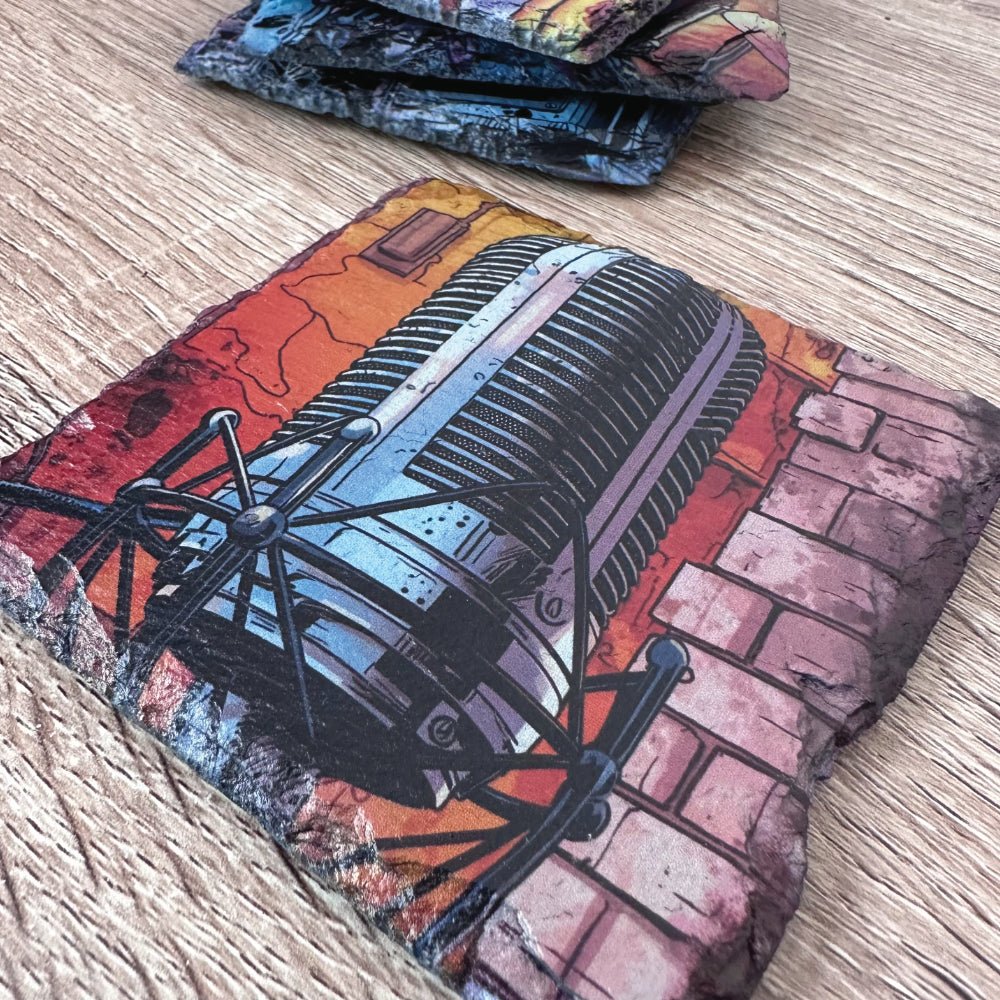 Musical Instruments Slate Coasters - Studio Microphone - GameOn.games