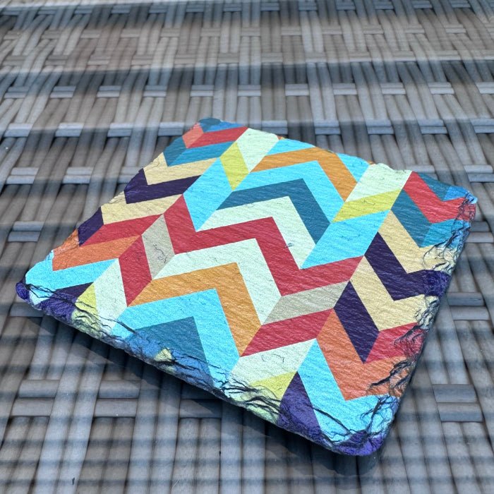 Pattern Slate Coasters - Chevron #4 - GameOn.games