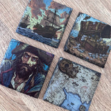 Pirate Slate Coasters - Treasure Chest - GameOn.games