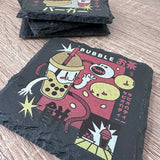 Retro Japanese Food Slate Coasters - Bubble Tea - GameOn.games