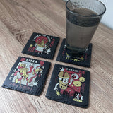 Retro Japanese Food Slate Coasters - Burger - GameOn.games