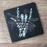 Rock n Roll Slate Coasters - Drumsticks - GameOn.games