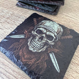 Skull Slate Coasters - Dagger Skull - GameOn.games