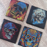 Skull Slate Coasters - Dagger Skull - GameOn.games