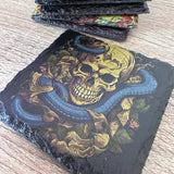 Skull Slate Coasters - Snake Skull - GameOn.games